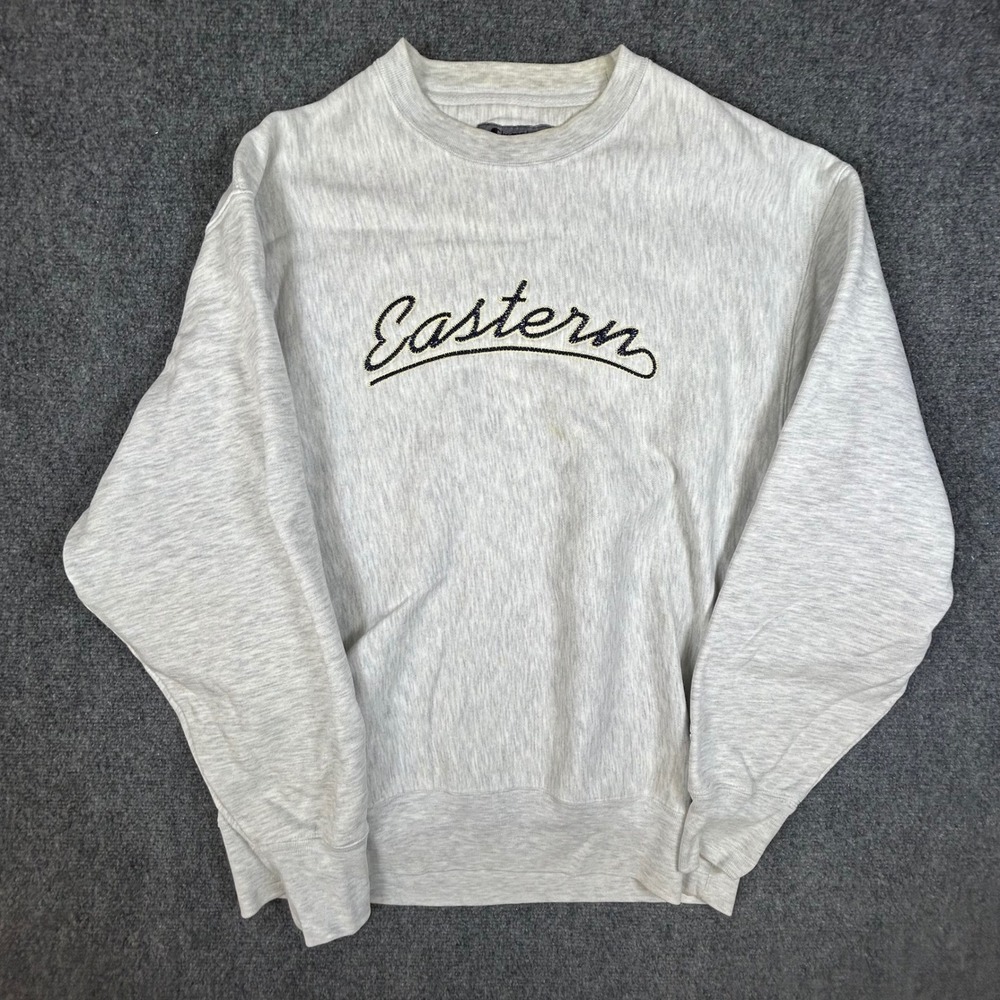 Champion Reverse Weave Eastern Sweatshirt Mens Large Grey Embroidered Pullover